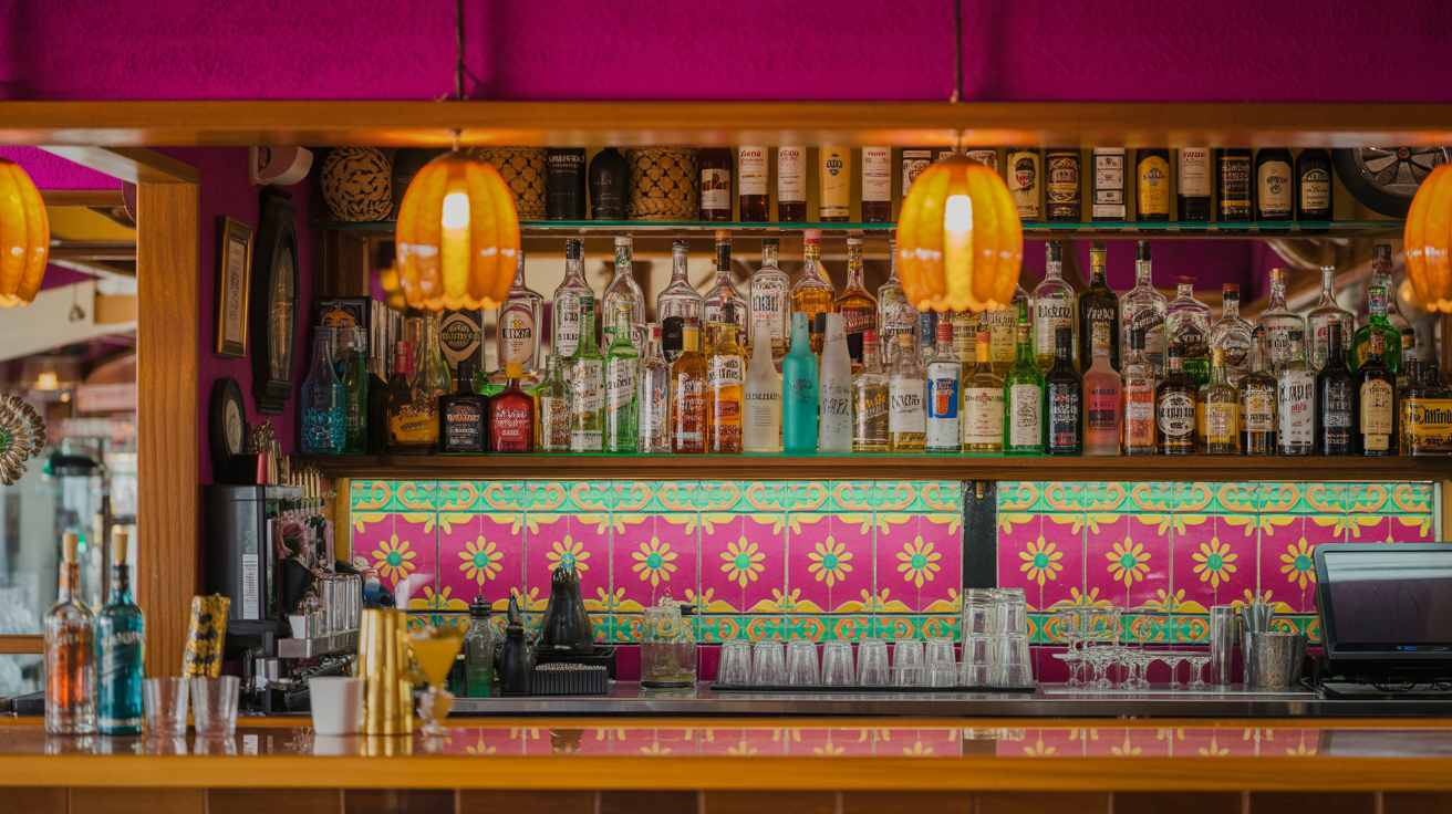 Barra del local Punta Carretas estilo cantina mexicana